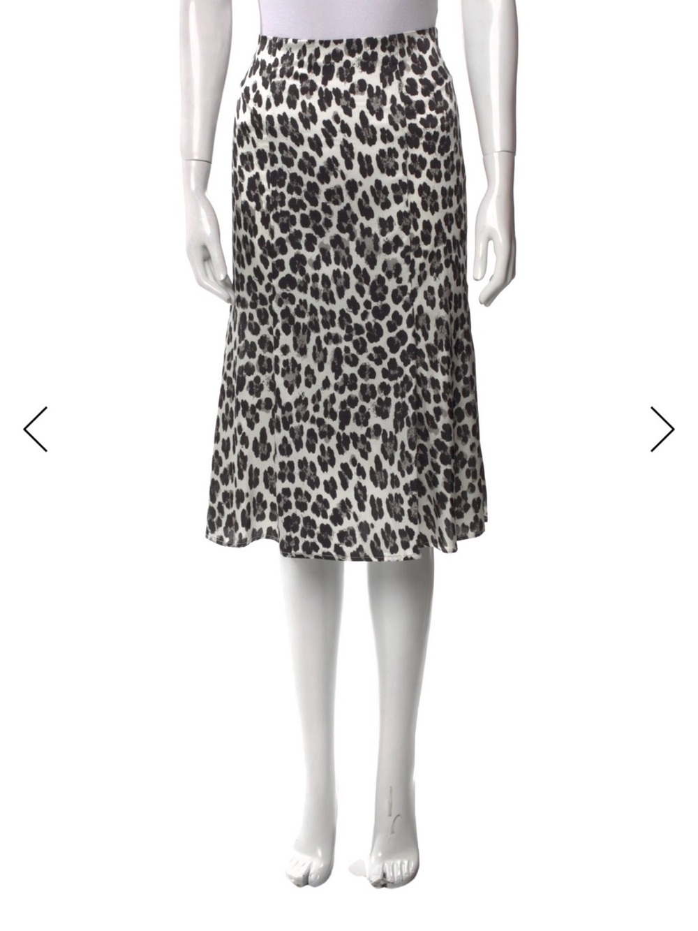 Caroline Constas Black & White Leopard Print Midi Skirt LIKE NEW